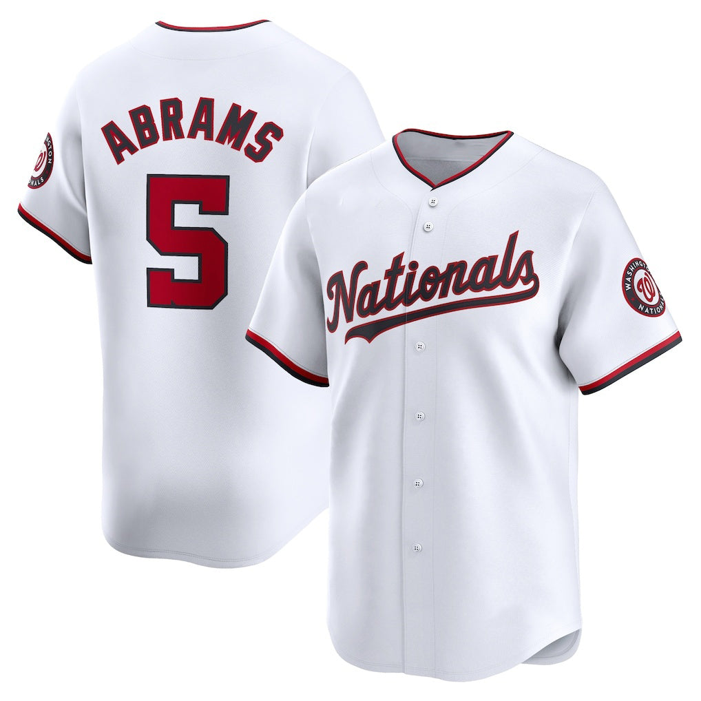 Washington Nationals #5 CJ Abrams White MAROU Home Limited Player Jersey