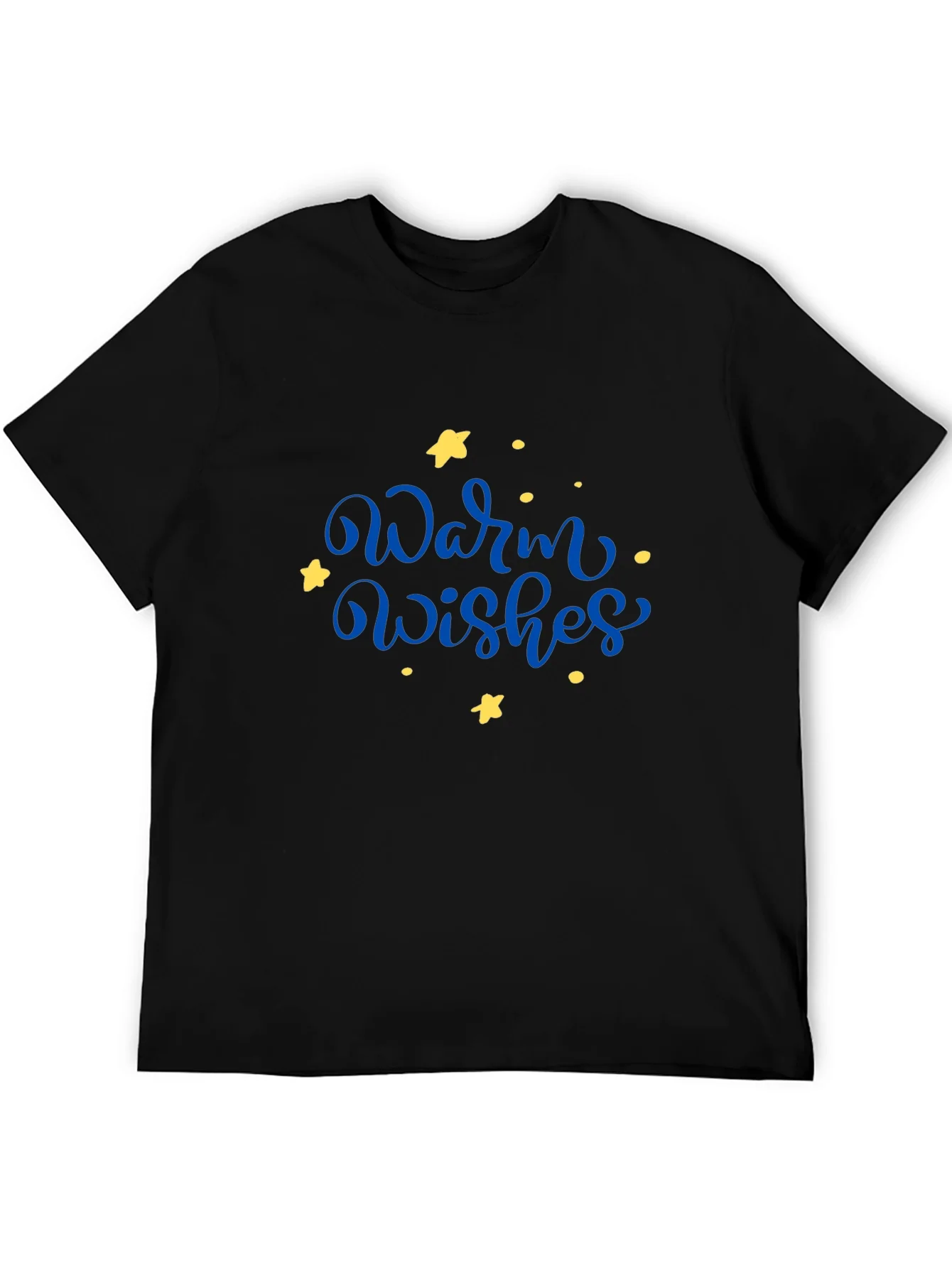 Warm Wishes Graphic Tee - Black Casual T-Shirt