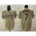 Arizona Diamondbacks #7 Corbin Carroll Number 2021 Gold MAROU City Connect Cool Base Stitched Jerseys