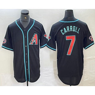 Arizona Diamondbacks #7 Corbin Carroll Black MAROU 2024 Stitched Cool Base Jersey