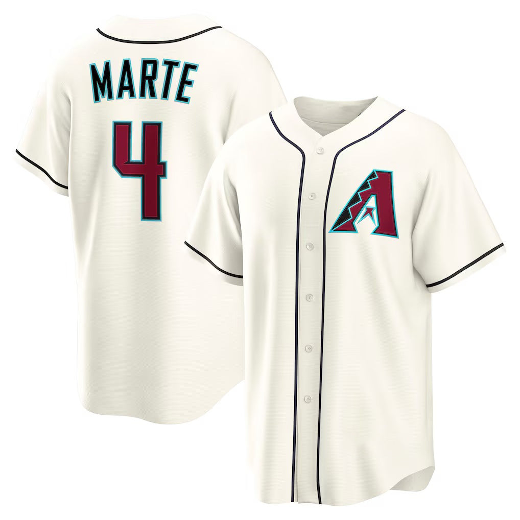 Arizona Diamondbacks #4 Ketel Marte Cream MAROU Home Replica Jersey