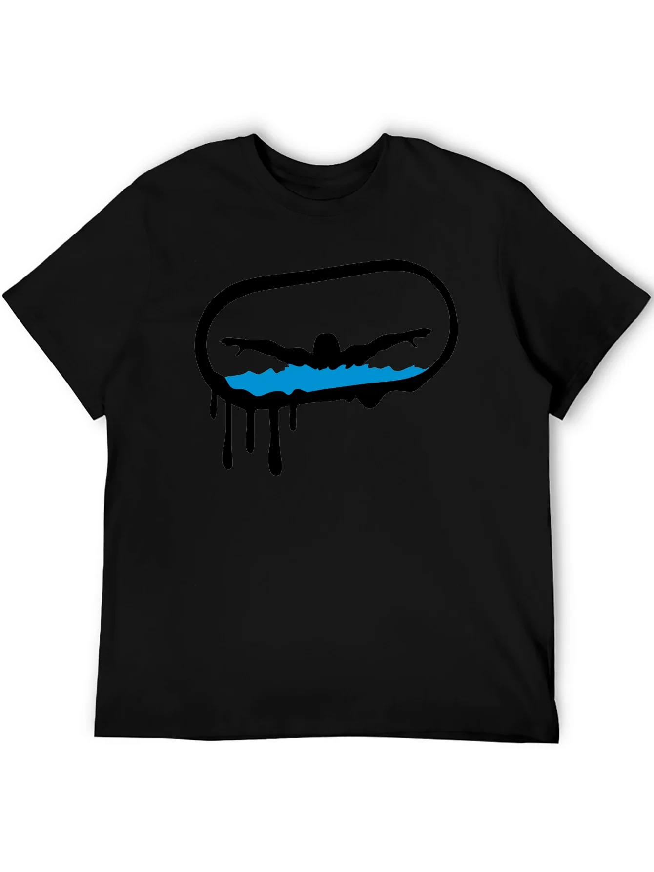 Swimmer Graphic Black T-Shirt