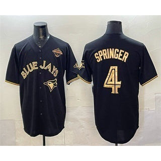 Toronto Blue Jays #4 George Springer Black Gold MAROU 2025 American League Champions Limited Stitched Jersey