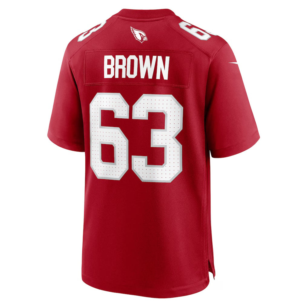 A.Cardinals #63 Evan Brown Cardinal Team Game Stitched Football American Jersey