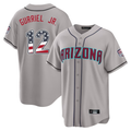 Arizona Diamondbacks #12 Lourdes Gurriel Jr Gray USA 250 Fourth of July Stitched Baseball Jersey