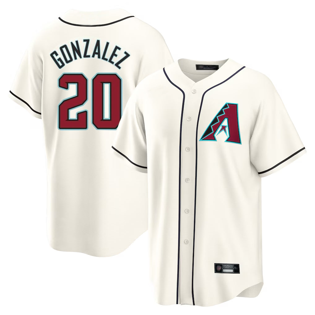 Arizona Diamondbacks #20 Luis Gonzalez Player Cream Home Game Stitched Baseball Jersey