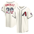 Arizona Diamondbacks #20 Luis Gonzalez Cream USA 250 Fourth of July Home Stitched Baseball Jersey
