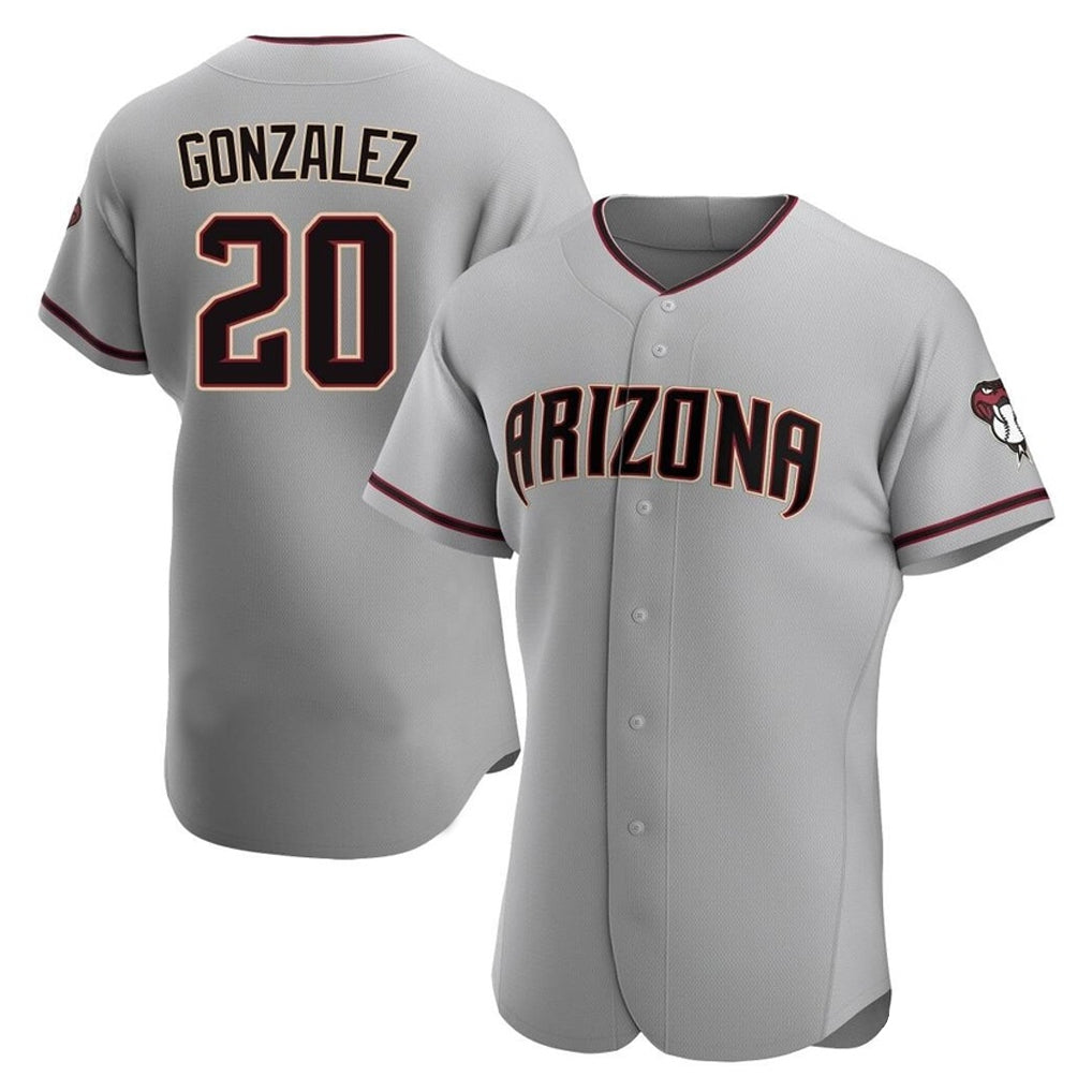 Arizona Diamondbacks #20 Luis Gonzalez Player Gray Road Limited Elite Home Game Stitched Baseball Jersey
