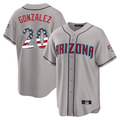 Arizona Diamondbacks #20 Luis Gonzalez Gray USA 250 Fourth of July Stitched Baseball Jersey