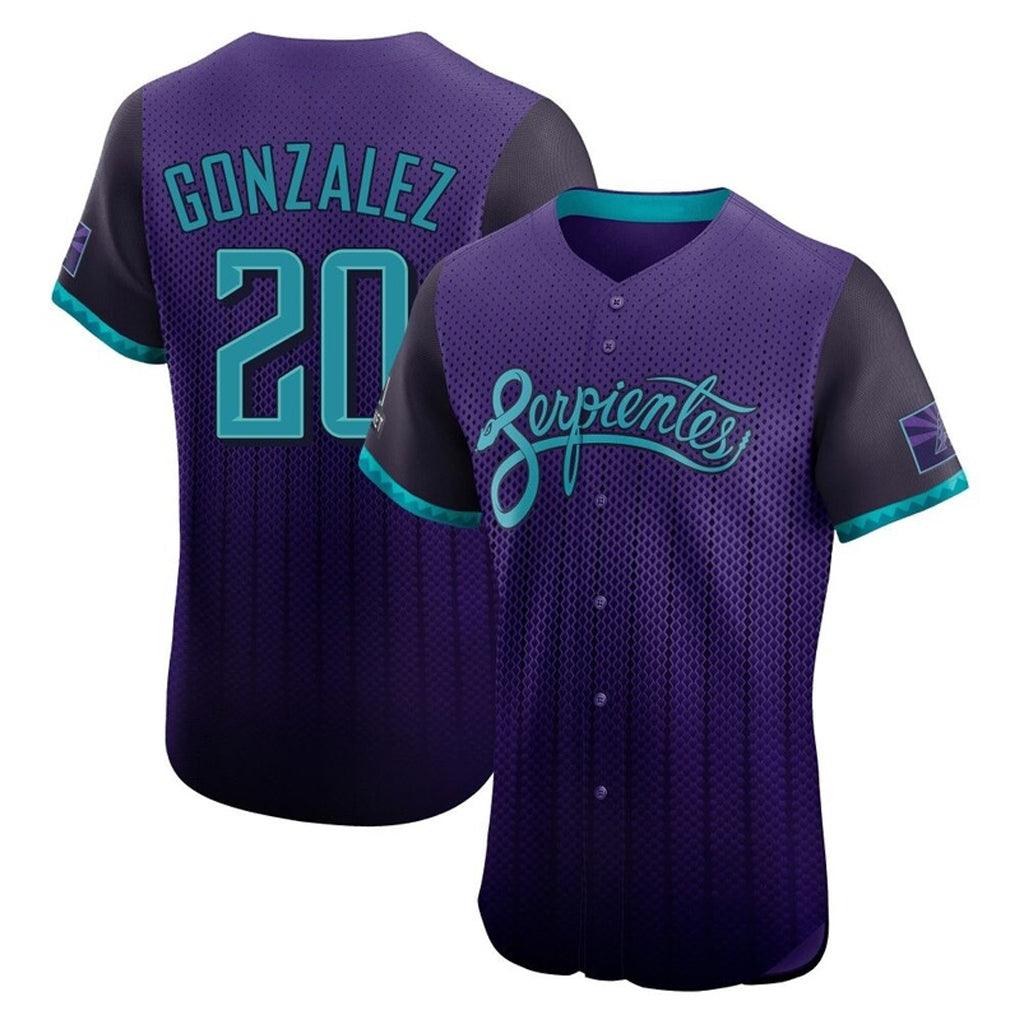 Arizona Diamondbacks #20 Luis Gonzalez Player Purple City Connect Limited Elite Home Game Stitched Baseball Jersey