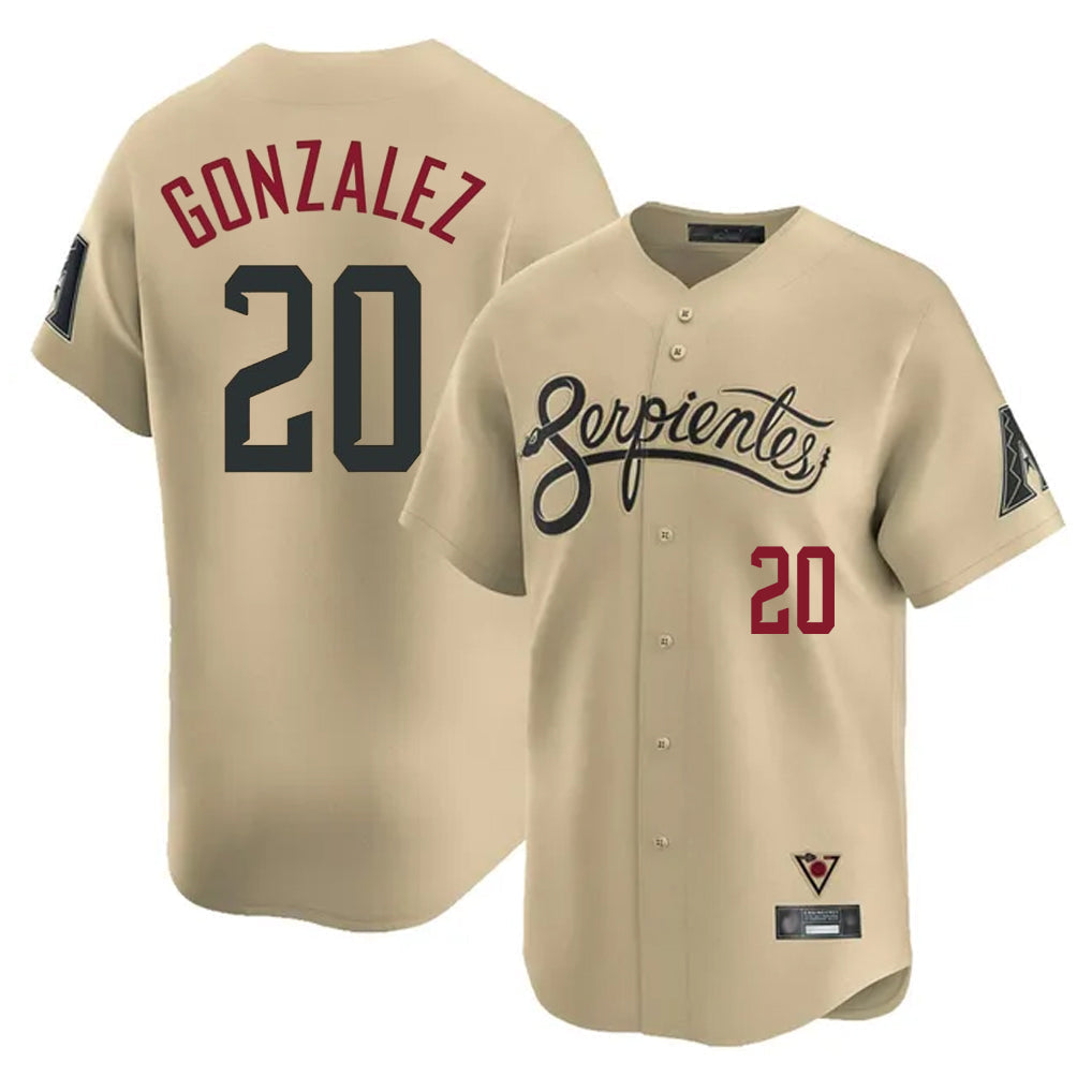 Arizona Diamondbacks #20 Luis Gonzalez Player Tan City Connect Limited Home Game Stitched Baseball Jersey