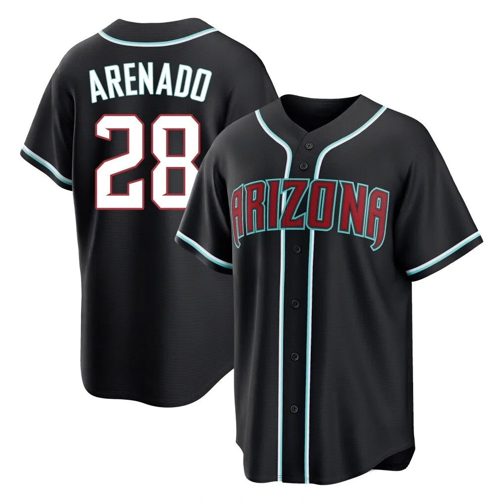 Arizona Diamondbacks #28 Nolan Arenado Player Black Home Game Stitched Baseball Jersey