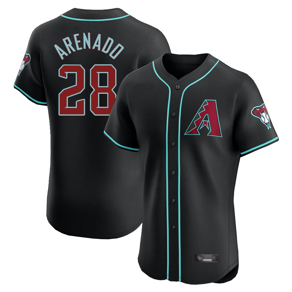 Arizona Diamondbacks #28 Nolan Arenado Player Black Limited Elite Home Game Stitched Baseball Jersey