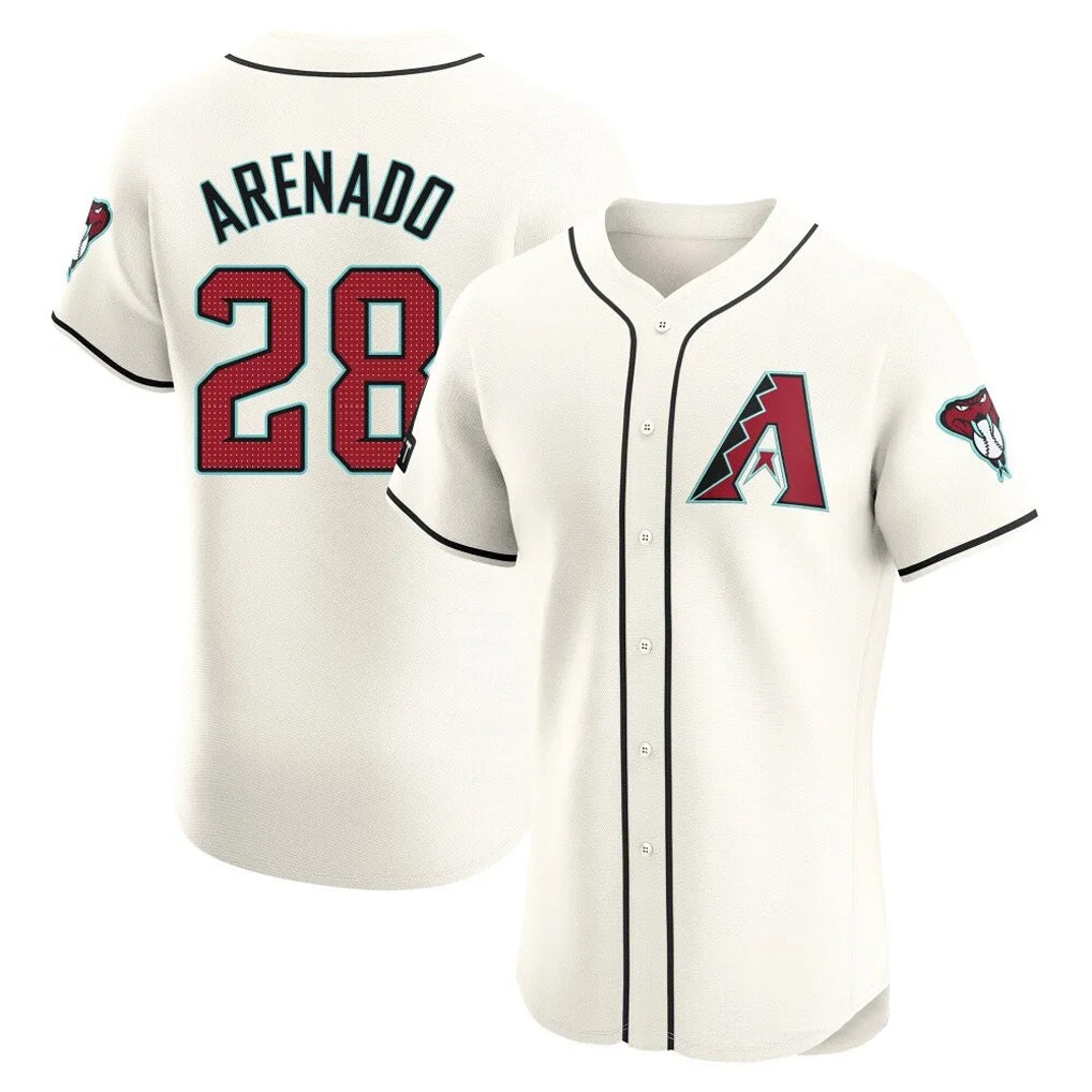 Arizona Diamondbacks #28 Nolan Arenado Player Cream Limited Elite Home Game Stitched Baseball Jersey