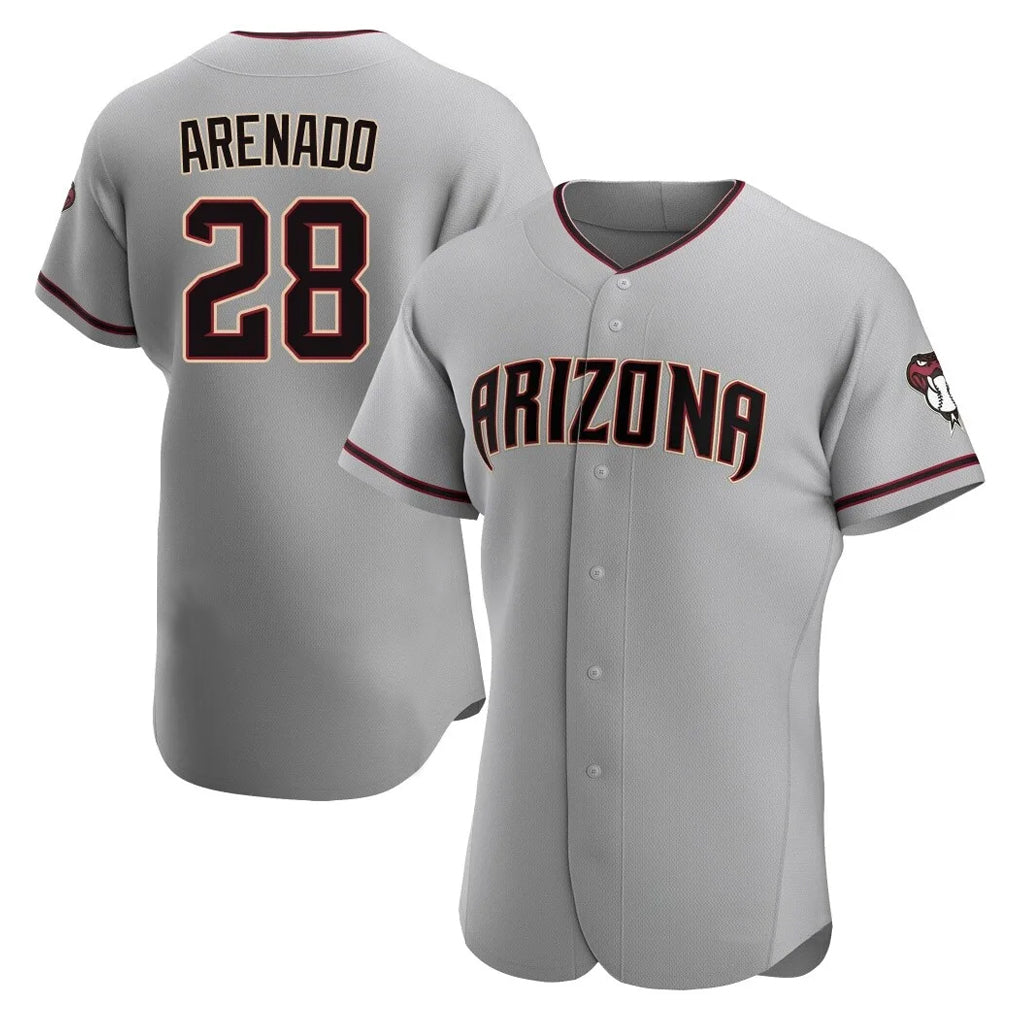 Arizona Diamondbacks #28 Nolan Arenado Player Gray Road Limited Elite Home Game Stitched Baseball Jersey