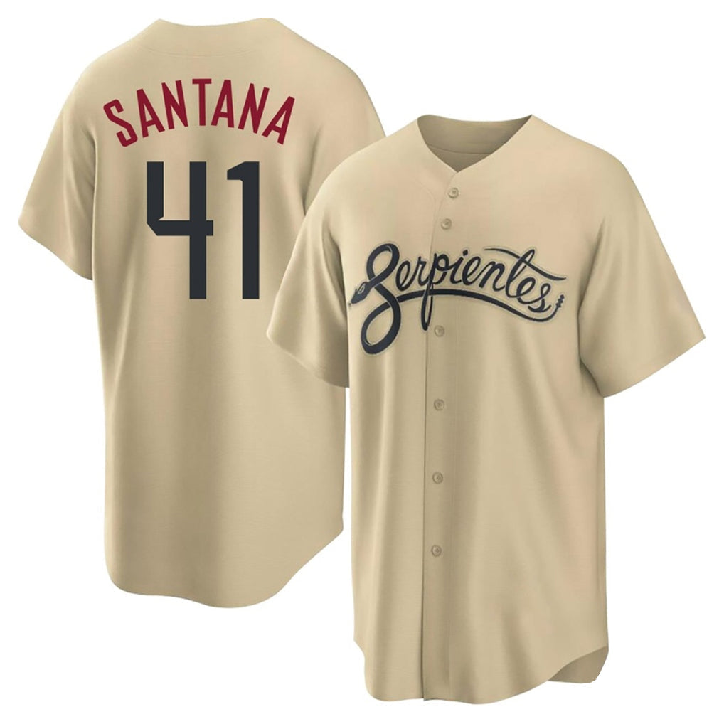 Arizona Diamondbacks #41 Carlos Santana Player Tan City Connect Home Game Stitched Baseball Jersey