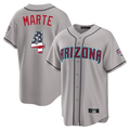 Arizona Diamondbacks #4 Ketel Marte Gray USA 250 Fourth of July Home Game Stitched Baseball Jersey