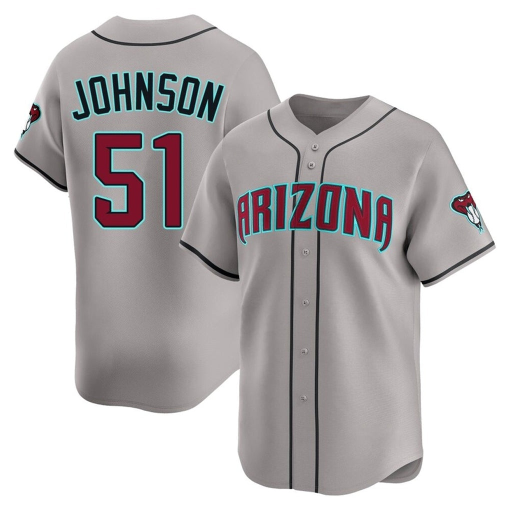 Arizona Diamondbacks #51 Randy Johnson Player Gray Road Limited Home Game Stitched Baseball Jersey