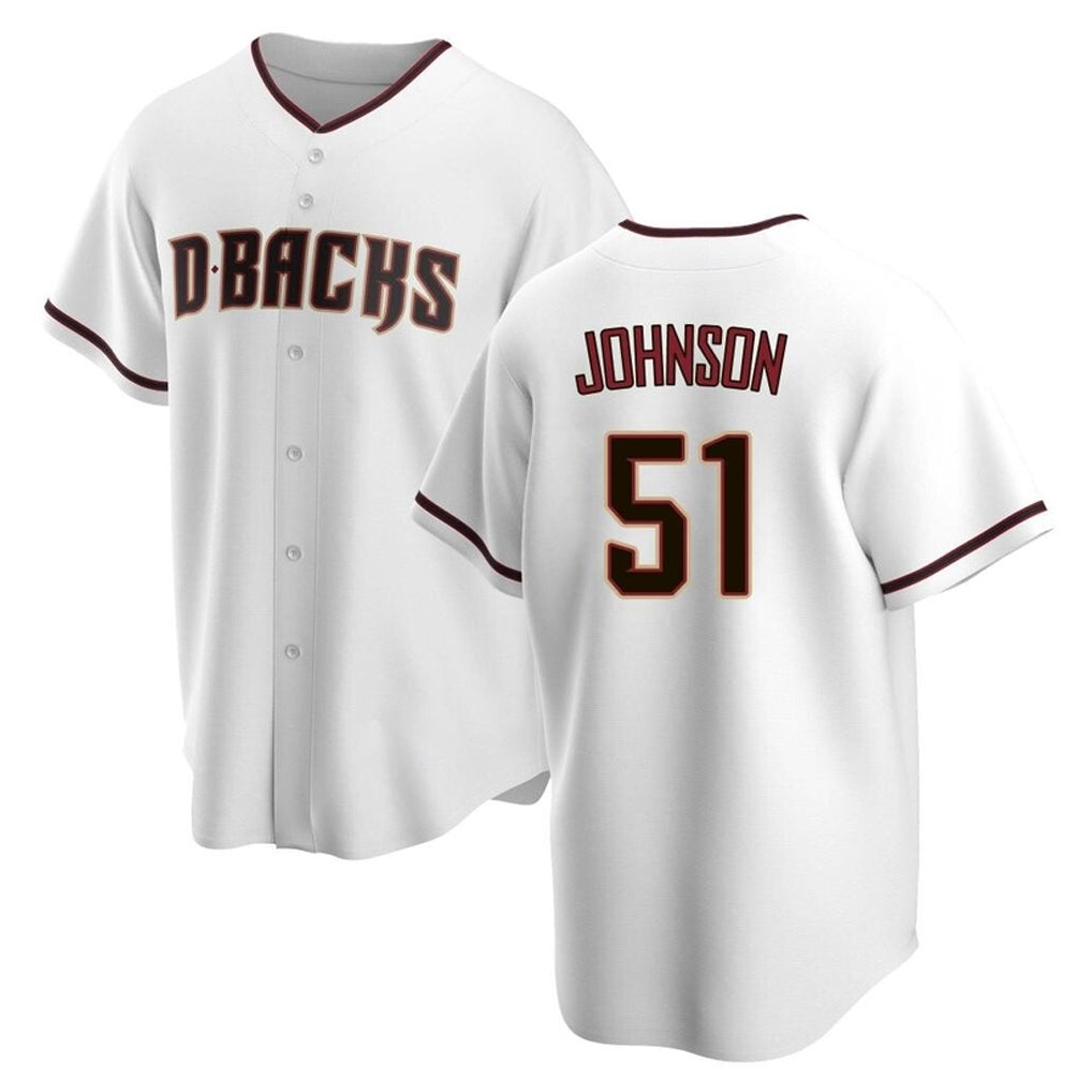 Arizona Diamondbacks #51 Randy Johnson Player White Home Game Stitched Baseball Jersey