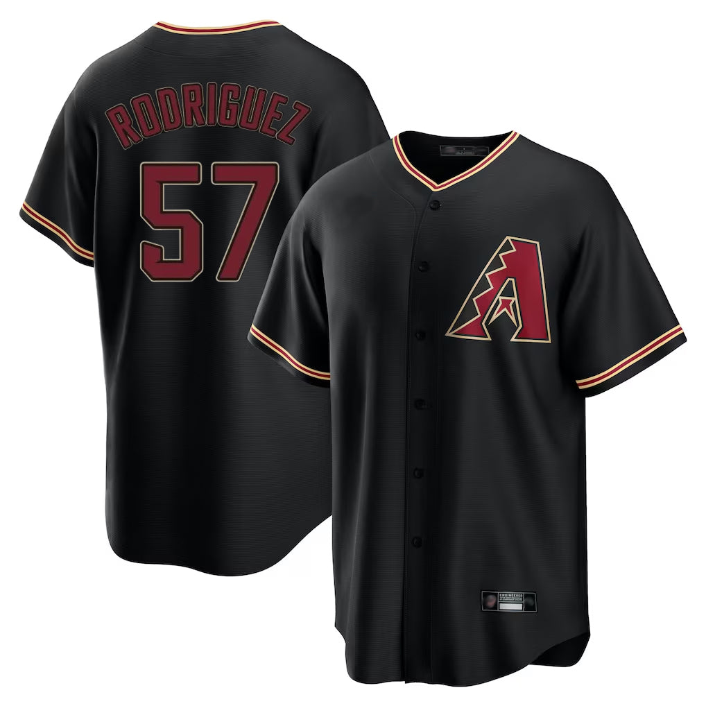 Arizona Diamondbacks #57 Eduardo Rodriguez Player Black Limited Home Stitched Baseball Jersey