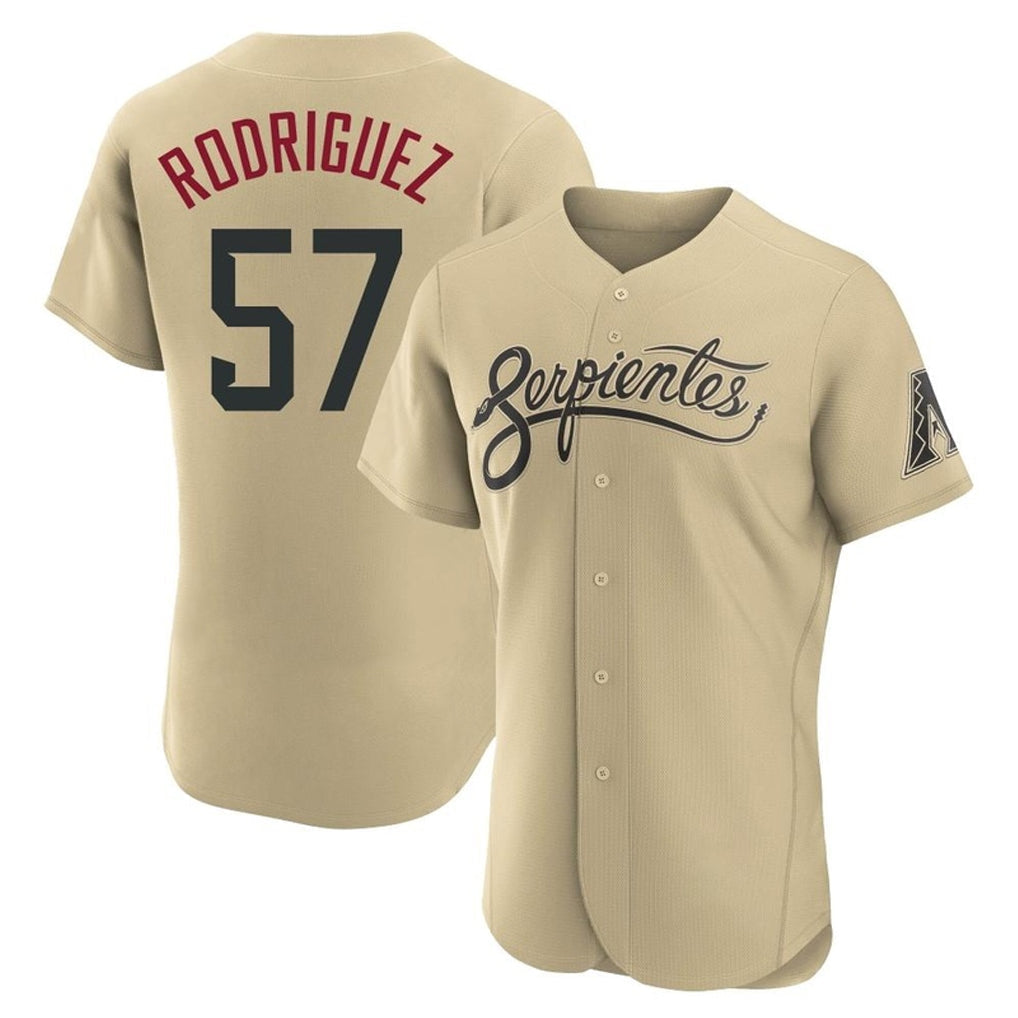 Arizona Diamondbacks #57 Eduardo Rodriguez Player Tan City Connect Limited Elite Home Game Stitched Baseball Jersey
