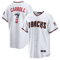 Arizona Diamondbacks #7 Corbin Carroll White USA 250 Fourth of July Stitched Baseball Jersey