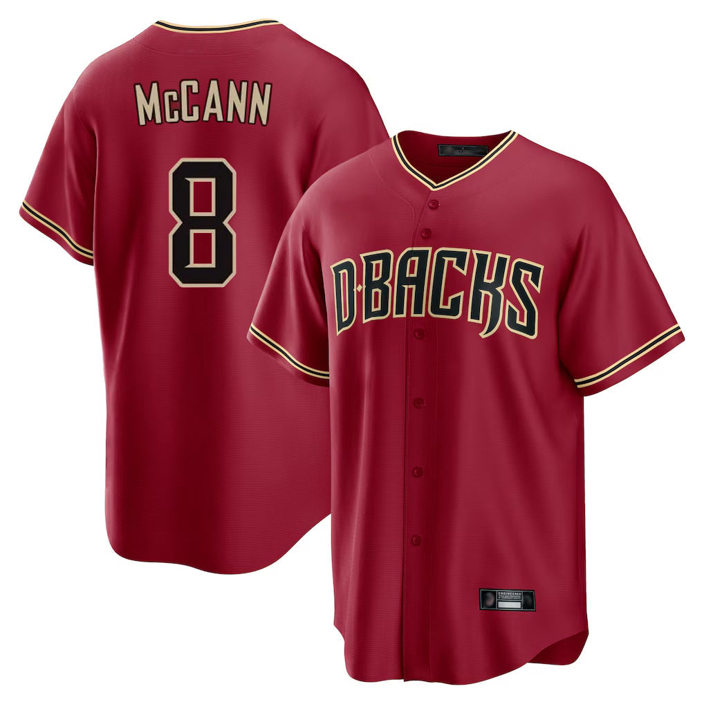 Arizona Diamondbacks #8 James McCann Player Red Home Game Stitched Baseball Jersey