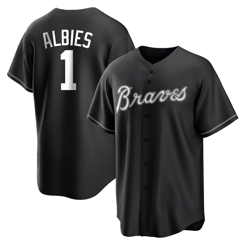 Atlanta Braves #1 Ozzie Albies Player Black Home Game Stitched Baseball Jersey