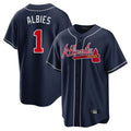 Atlanta Braves #1 Ozzie Albies Player Navy Home Game Stitched Baseball Jersey
