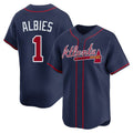 Atlanta Braves #1 Ozzie Albies Player Navy Limited Home Game Stitched Baseball Jersey