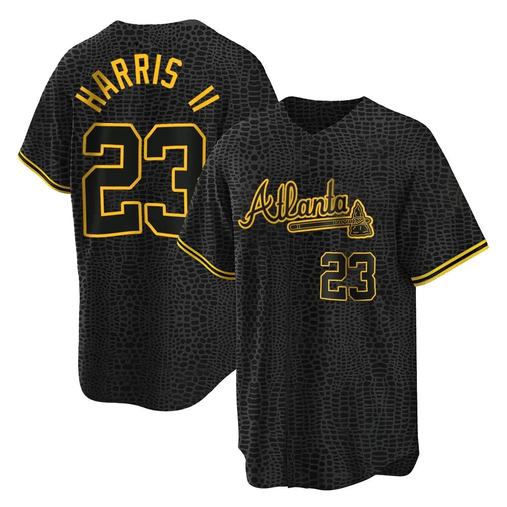 Atlanta Braves #23 Michael Harris II Player Black Snake Skin City Home Game Stitched Baseball Jersey