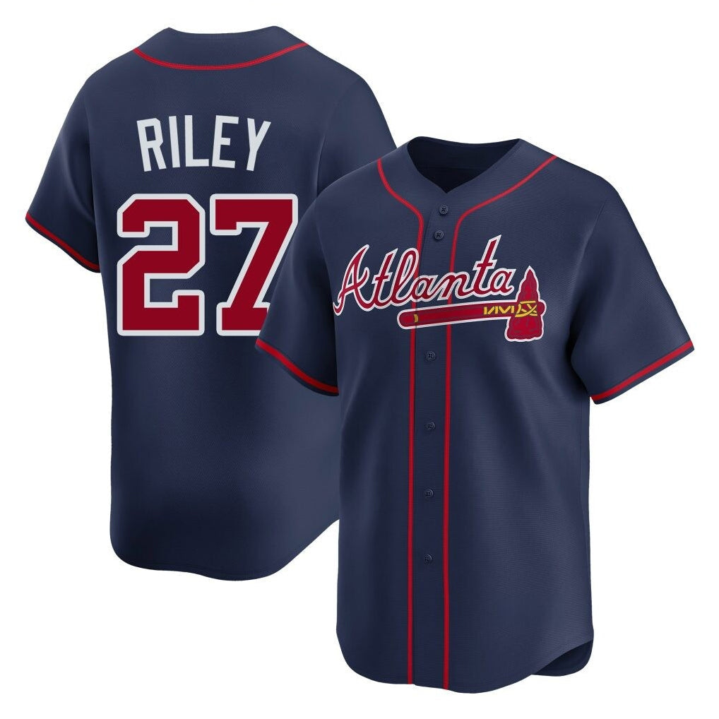 Atlanta Braves #27 Austin Riley Player Navy Limited Home Game Stitched Baseball Jersey