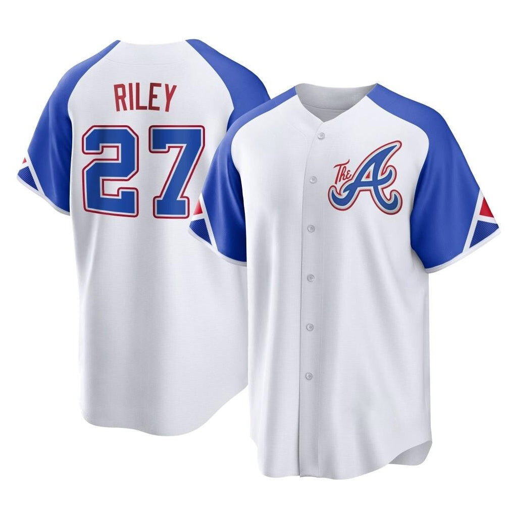 Atlanta Braves #27 Austin Riley Player White City Connect Home Game Stitched Baseball Jersey