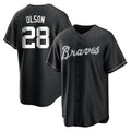 Atlanta Braves #28 Matt Olson Player Black Home Game Stitched Baseball Jersey