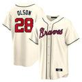 Atlanta Braves #28 Matt Olson Player Cream Home Game Stitched Baseball Jersey