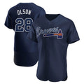 Atlanta Braves #28 Matt Olson Player Navy Alternate Limited Elite Home Game Stitched Baseball Jersey