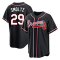 Atlanta Braves #29 John Smoltz Player Black Fashion Out Game Stitched Baseball Jersey