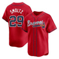 Atlanta Braves #29 John Smoltz Player Red Limited Home Game Stitched Baseball Jersey