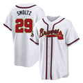 Atlanta Braves #29 John Smoltz Player White Gold Home Game Stitched Baseball Jersey