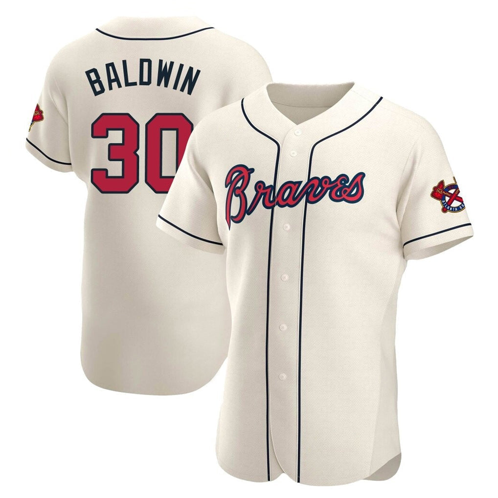 Atlanta Braves #30 Drake Baldwin Player Cream Limited Elite Home Game Stitched Baseball Jersey
