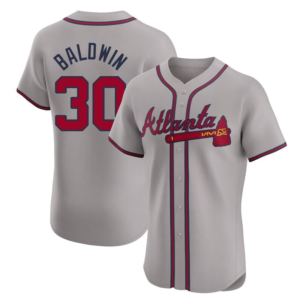 Atlanta Braves #30 Drake Baldwin Player Gray Limited Elite Home Game Stitched Baseball Jersey
