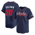 Atlanta Braves #30 Drake Baldwin Player Navy 2025 Speedway Classic Home Game Stitched Baseball Jersey