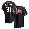 Atlanta Braves #31 Greg Maddux Player Black Fashion Out Game Stitched Baseball Jersey