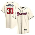 Atlanta Braves #31 Greg Maddux Player Cream Home Game Stitched Baseball Jersey