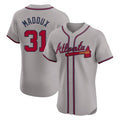 Atlanta Braves #31 Greg Maddux Player Gray Limited Elite Home Game Stitched Baseball Jersey