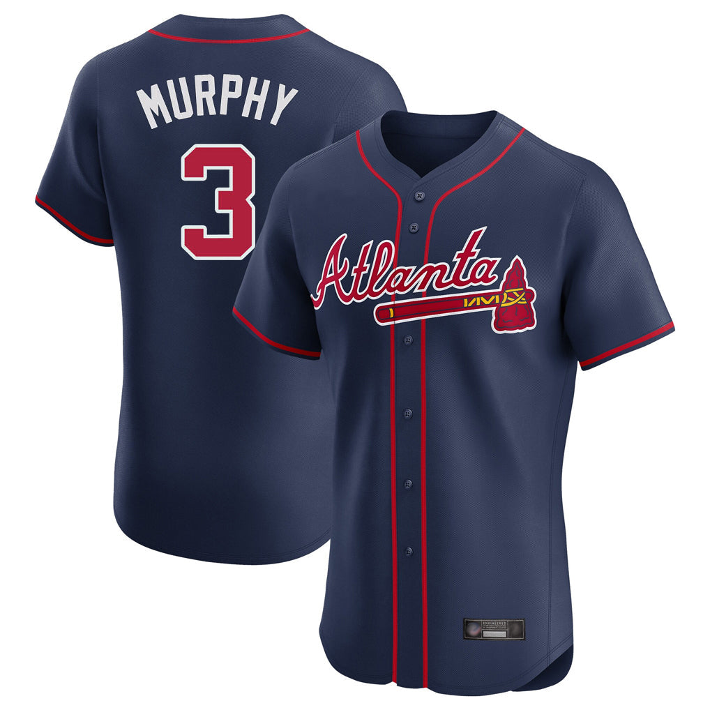 Atlanta Braves #3 Dale Murphy Player Navy Limited Elite Home Game Stitched Baseball Jersey