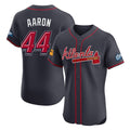 Atlanta Braves #44 Hank Aaron Player Navy 2025 Speedway Classic Limited Elite Home Game Stitched Baseball Jersey