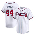 Atlanta Braves #44 Hank Aaron Player White Limited Home Game Stitched Baseball Jersey