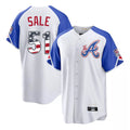 Atlanta Braves #51 Chris Sale Player White USA 250 Fourth Of July City Connect Home Game Stitched Baseball Jersey