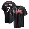 Atlanta Braves #7 Ha-Seong Kim Player Black Fashion Out Game Stitched Baseball Jersey